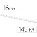 Canutillo q-connect redondo 16 mm plastico blanco capacidad 145 hojas caja de 50 unidades
