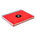 CUADERNO ESPIRAL LIDERPAPEL A5 MICRO ANTARTIK TAPA FORRADA120H 90GR CUADRO 5MM 5 BANDAS 6 TALADROS COLORES SURTIDOS