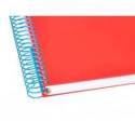 CUADERNO ESPIRAL LIDERPAPEL A5 MICRO ANTARTIK TAPA FORRADA120H 90GR CUADRO 5MM 5 BANDAS 6 TALADROS COLORES SURTIDOS