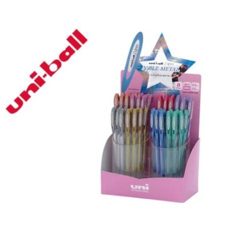 BOLIGRAFO UNI BALL UM-120 SIGNO 0,7 MM TINTA GEL EXPOSITOR DE 48 COLORES METALIZADOS